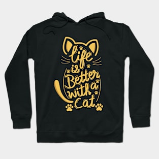 Life Is Better With A Cat In Yellow Hoodie